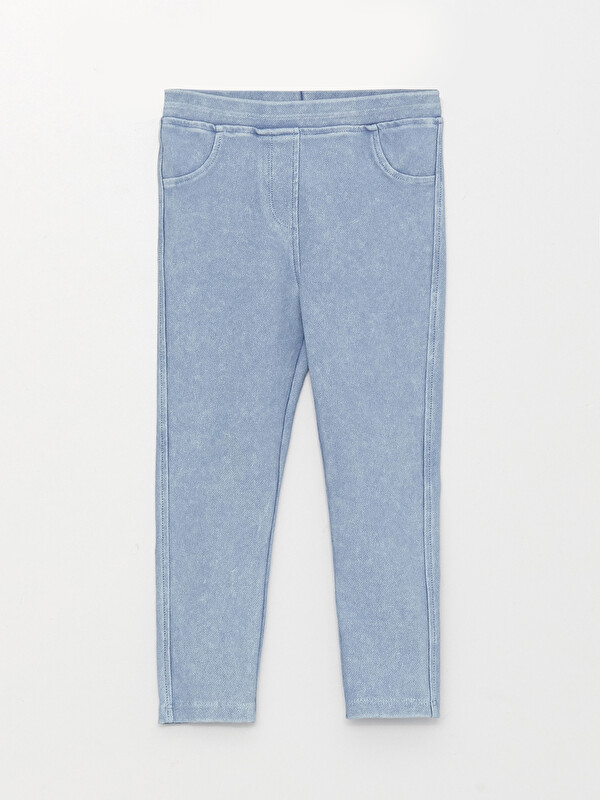 LCW baby Beli Lastikli Kız Bebek Jean Tayt