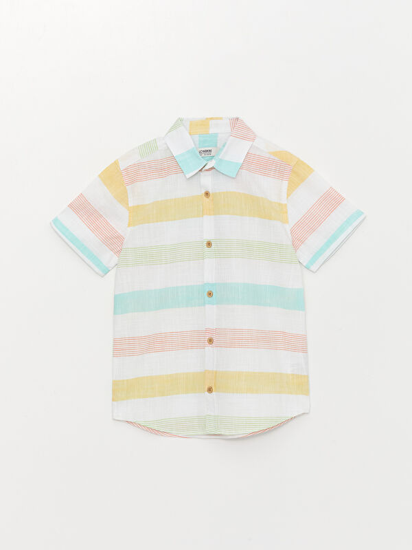 LCW Kids Striped Short Sleeve Boys' Shirt