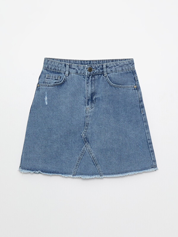 LCW Kids Basic Kız Çocuk Jean Etek