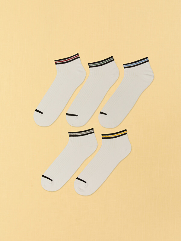 LCW ACCESSORIES Striped Men's Trainer Socks 5 Pack