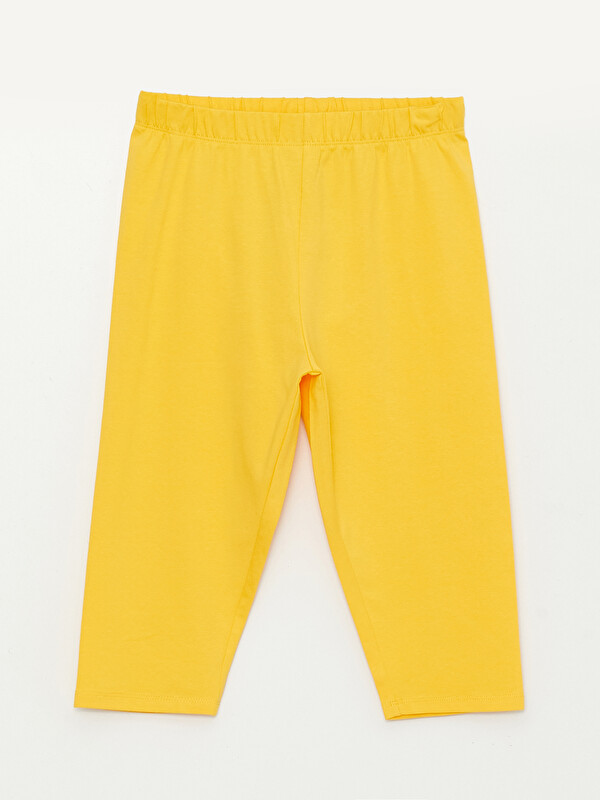 LCW Kids Beli Lastikli Basic Pamuklu Kız Çocuk Tayt