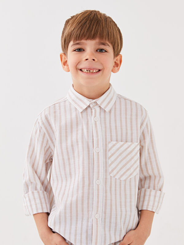 LCW Kids Striped Long Sleeve Boys' Shirt
