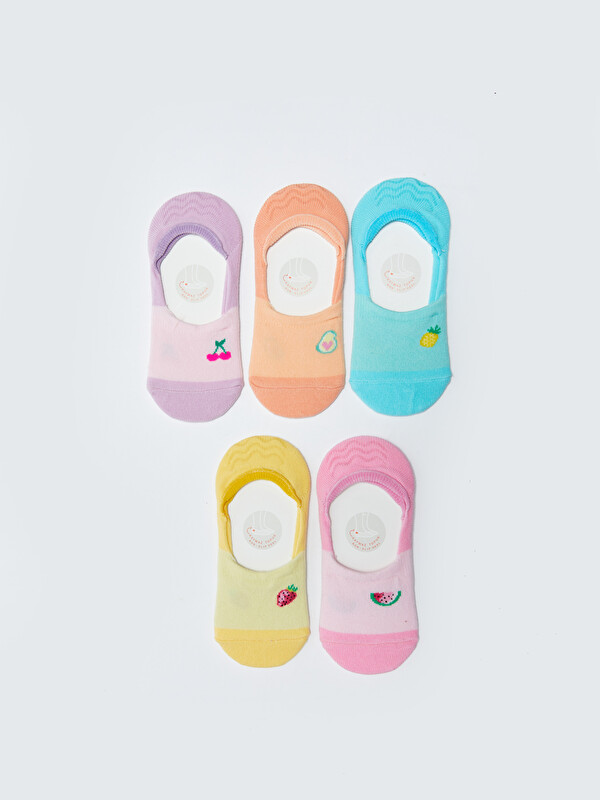 LCW Kids Patterned Girls' Invisible Socks 5 Pack
