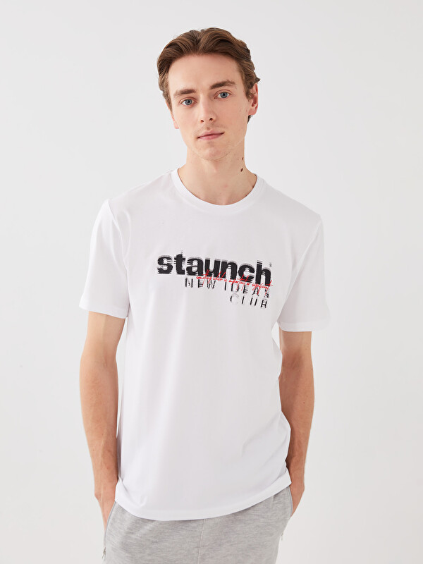XSIDE Crew Neck Short Sleeve Printed Combed Cotton Men's T-shirt