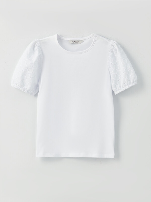 LCW Kids Crew Neck Short Sleeve Girls' T-Shirt
