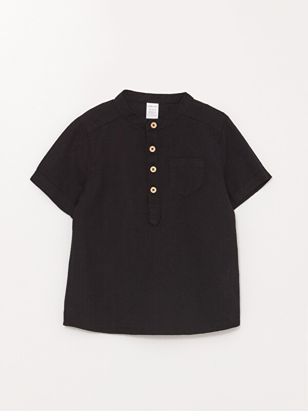 LCW baby Grandad Collar Short Sleeve Baby Boys' Shirt
