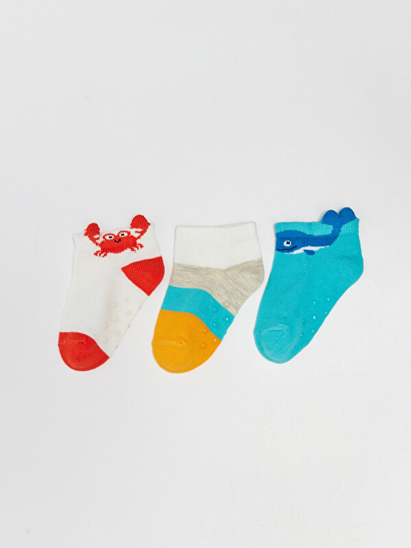 LCW baby Printed Baby Boys' Bootie Socks 3-pack