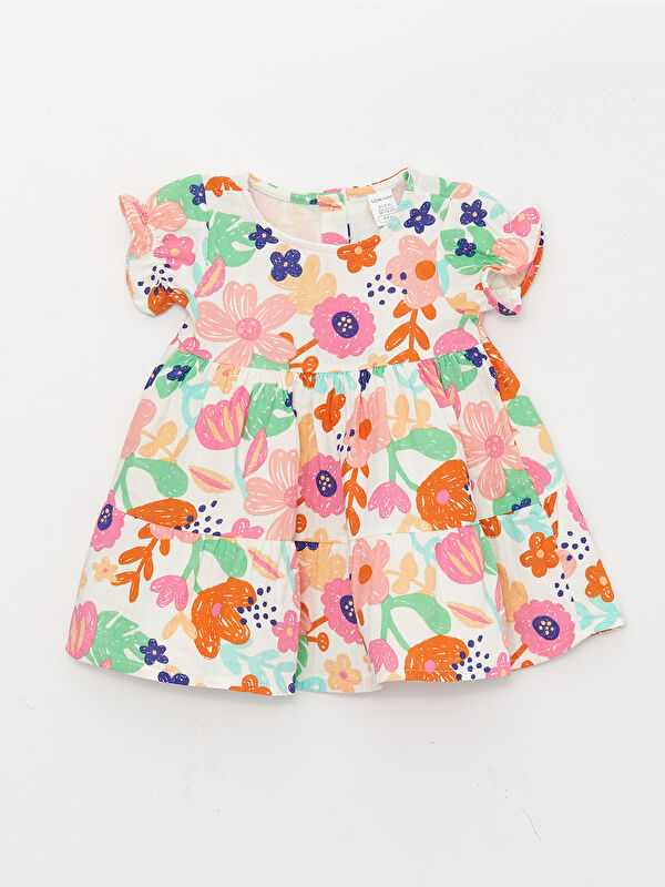 LCW baby дөңгелек жағалы өрнекті сәби қыздарға арналған көйлек