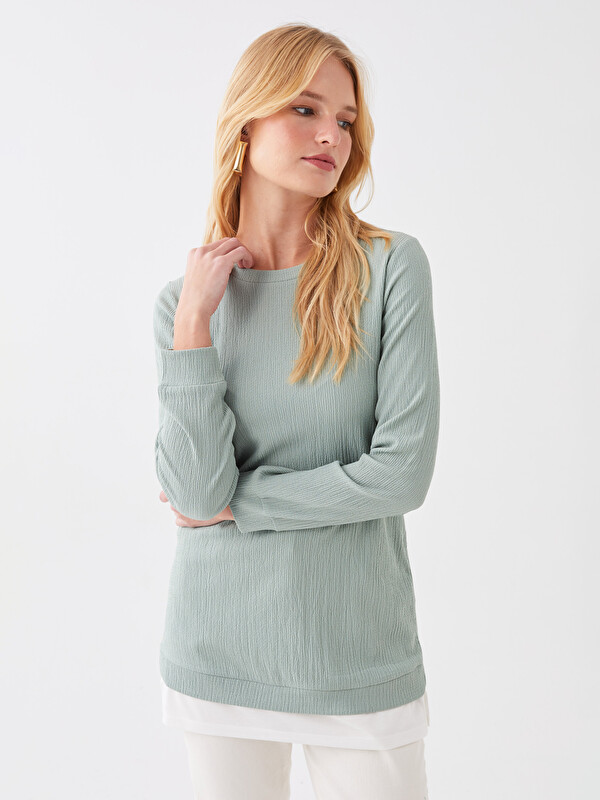 LCW EVERYDAY Crew Neck Plain Long Sleeve Women's Tunic