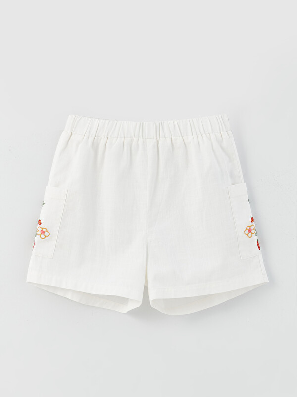 LCW Kids Shorts Brodés à Taille Élastiquée pour Filles
