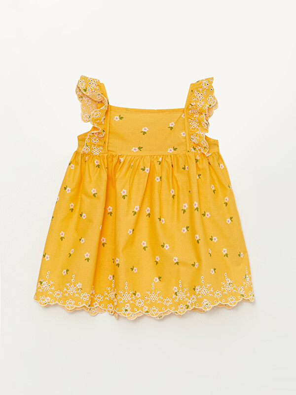 LCW baby Square Collar Patterned Baby Girls' Dress