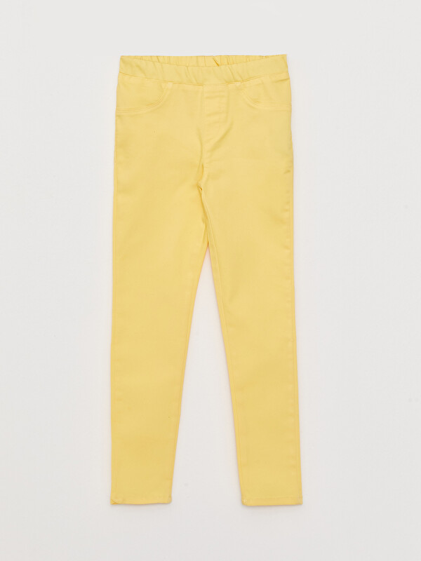 LCW ECO Beli Lastikli Super Skinny Fit Kız Çocuk Pantolon