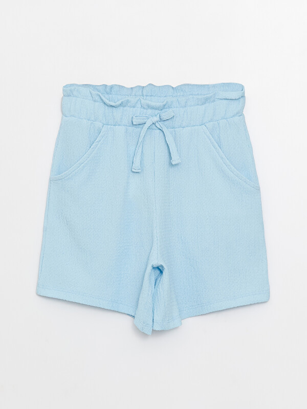 LCW Kids Beli Lastikli Basic Kız Çocuk Şort