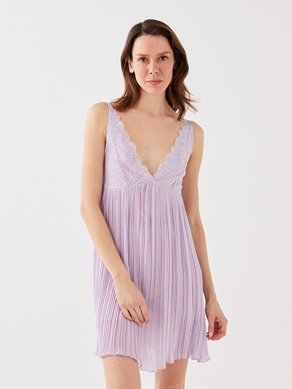 Nighty Lacy カットソー Pink Leopard Print Lace Trim Super Soft Nightie | la Vie en Rose