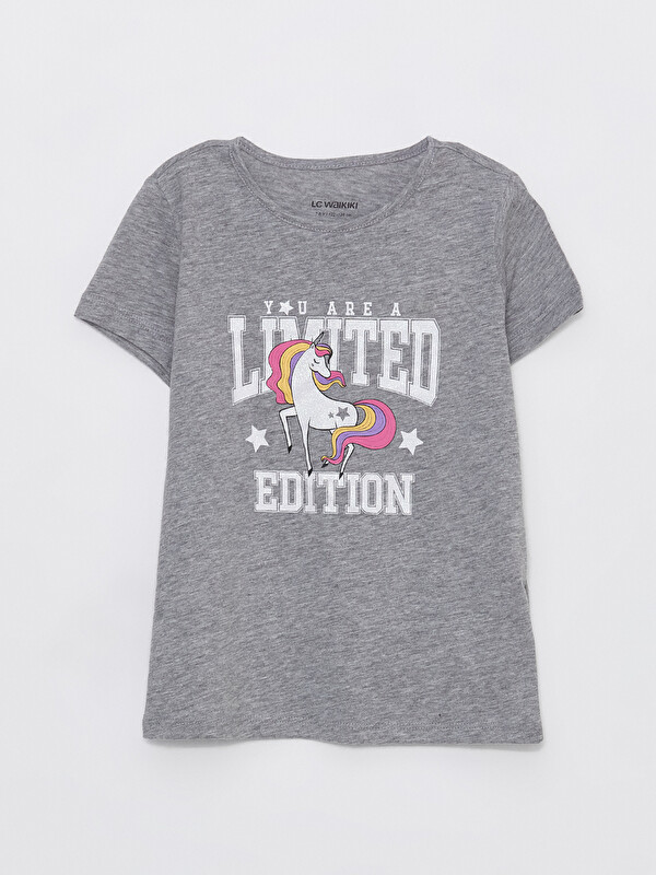 LCW ECO Crew Neck Printed Short Sleeve Girls' T-Shirt