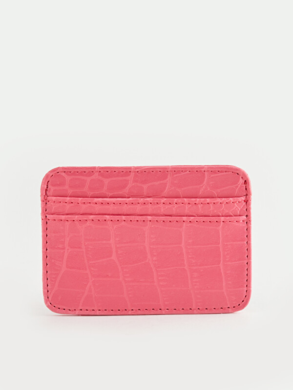 LCW ACCESSORIES Deri Görünümlü Kroko Desenli Kadın Kartlık