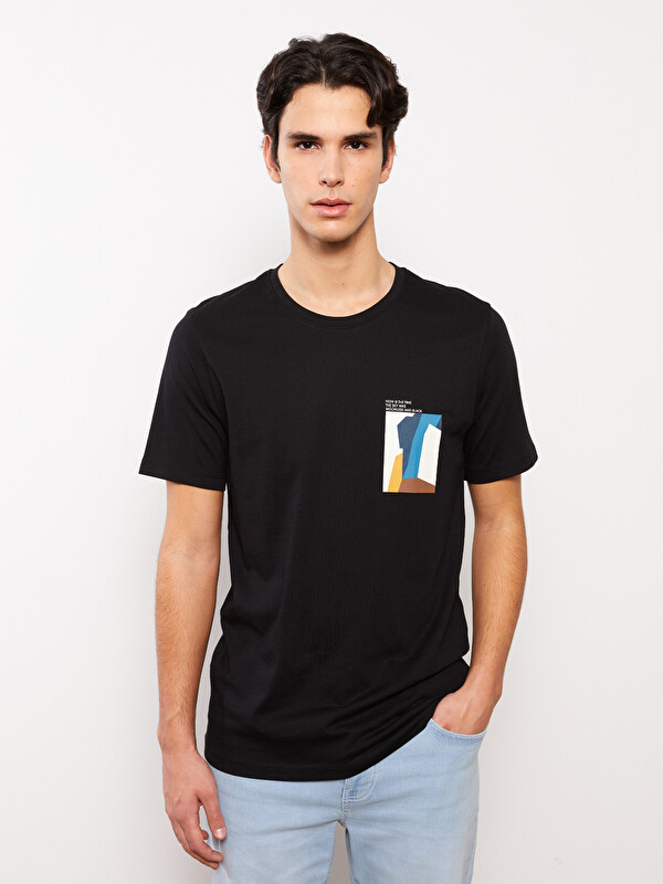 XSIDE Crew Neck Short Sleeve Printed Combed Cotton Men's T-shirt