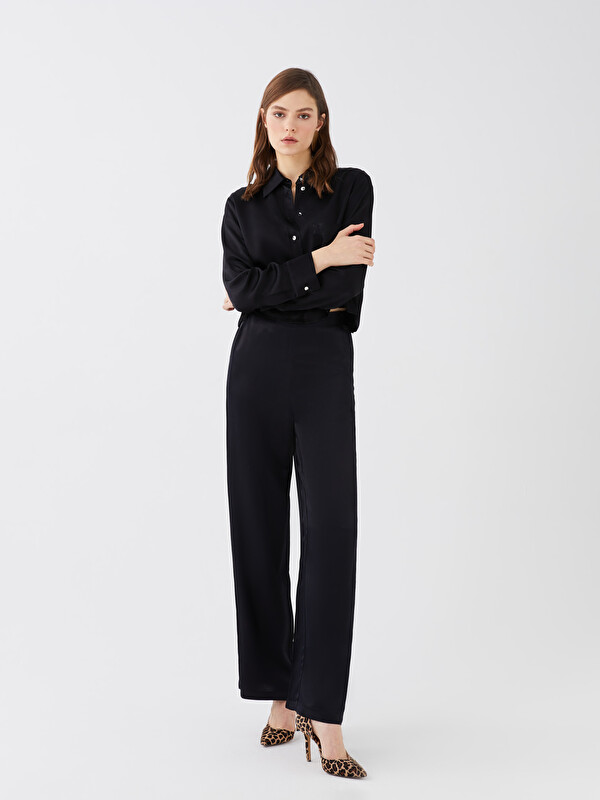 LCW Vision Pantalon Droit en Satin à Coupe Standard pour Femmes