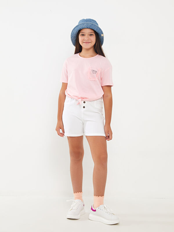 LCW Kids Girls' Shorts with Elastic Waist