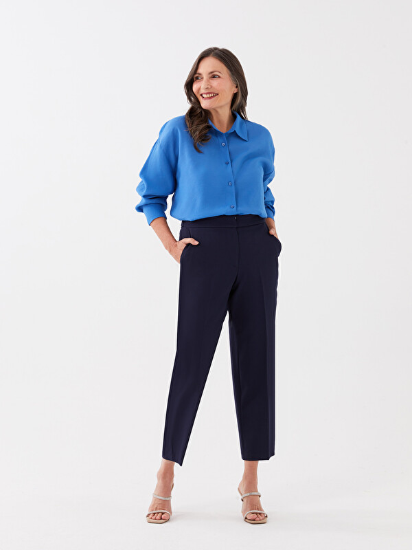 LCW Grace Women's Elastic Waist Standard Fit Regular Trousers