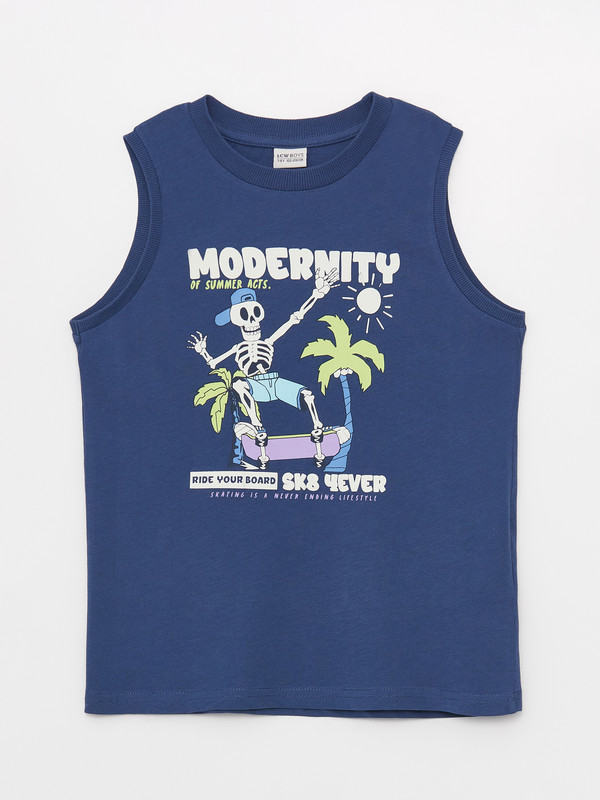 LCW Kids Relaxed Fit Crew Neck Printed Boys' Tank Top