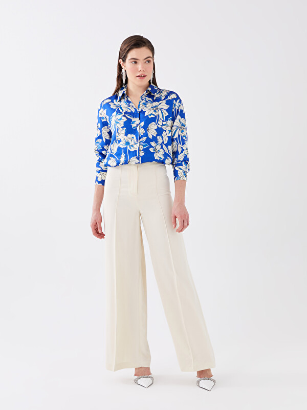 LCW Vision Standard Fit Straight Viscose Women's Palazzo Trousers