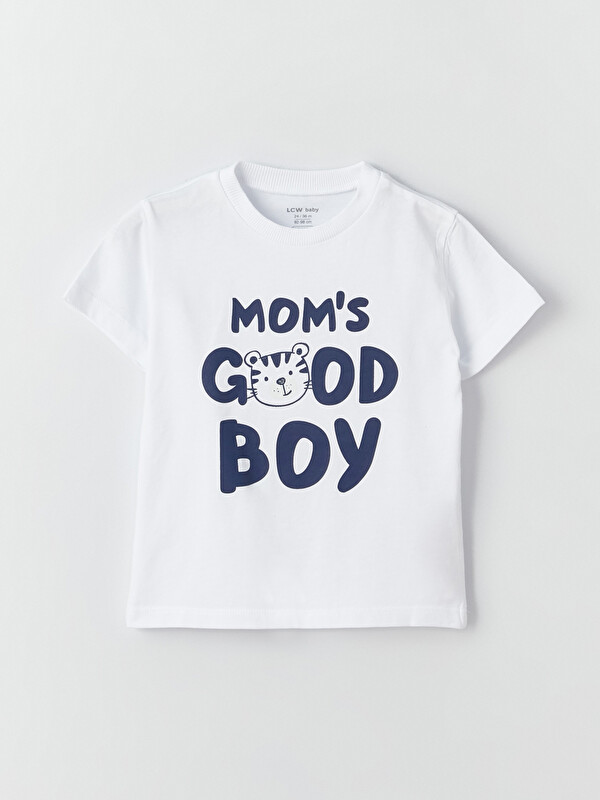 LCW baby Crew Neck Short Sleeve Printed Baby Boys' T-Shirt