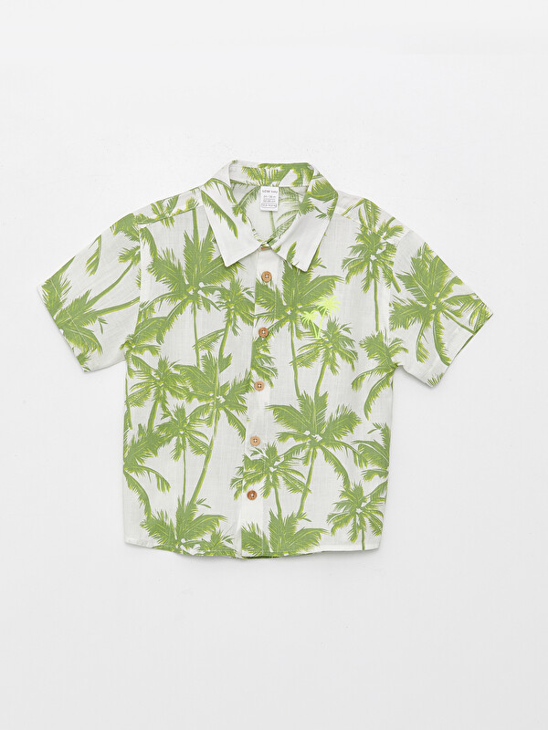LCW baby Short Sleeve Patterned Baby Boy Shirt