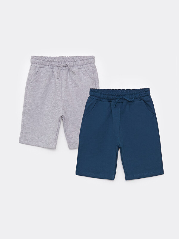 LCW baby Lot de 2 Shorts Basiques pour Bébé Garçons à Taille Élastiquée