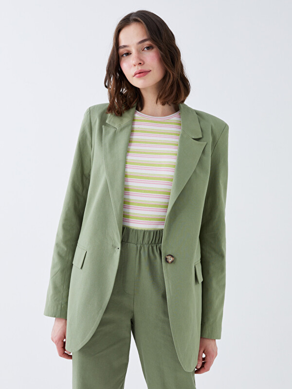 XSIDE Veste Blazer Unie à Manches Longues pour Femmes