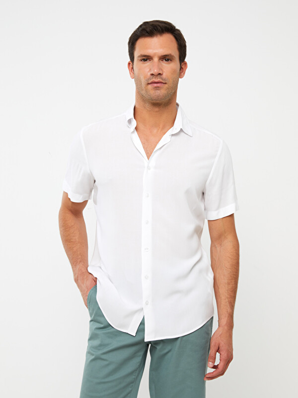 SOUTHBLUE Regular Fit Short Sleeve Viscose Men's Shirt