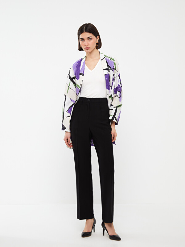 LCW Vision High Waist Comfortable Fit Straight Viscose Women's Trousers