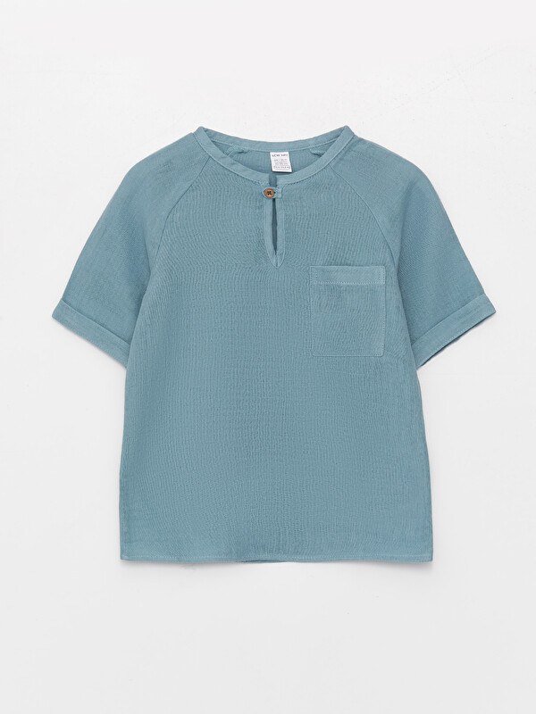 LCW Kids Grandad Collar Short Sleeve Baby Boys' Shirt