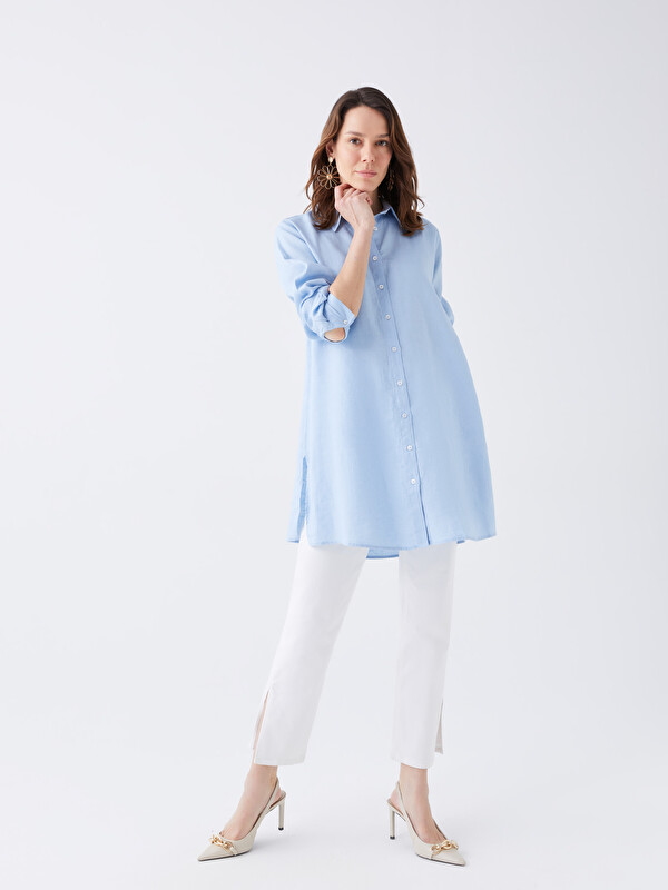 LCWAIKIKI Classic 100% Linen Women's Shirt Tunic