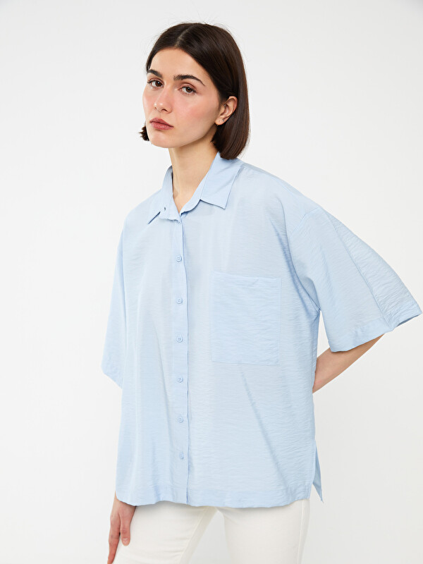LCW Vision قميص واسع كم قصير للسيدات