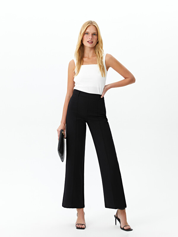 LCW Vision Standard Fit Plain Wide Leg Women's Trousers