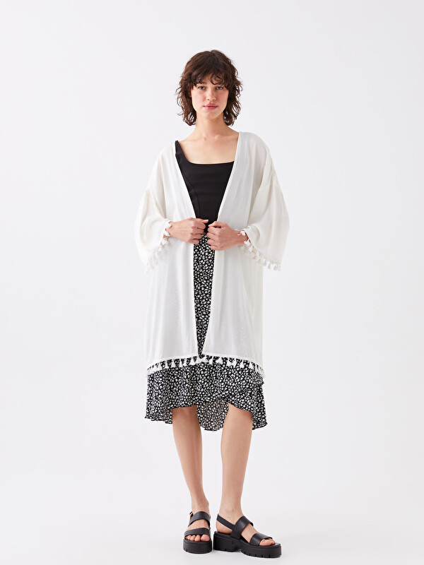 LCW Vision Şal Yaka Düz Oversize Kadın Kimono