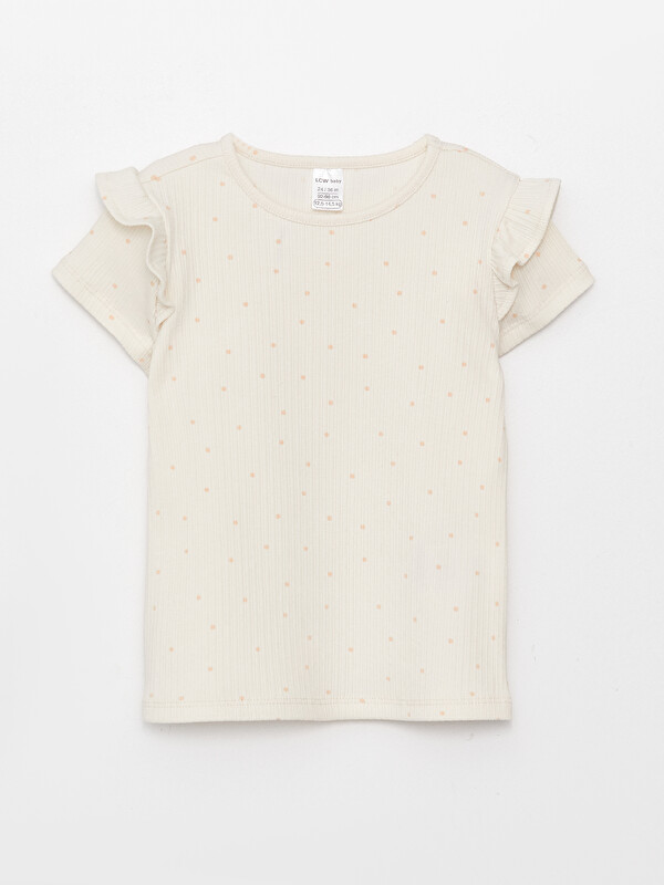 LCW baby T-Shirt Bébé Fille Imprimé à Manches Courtes et Col Rond