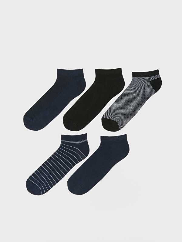 LCW ACCESSORIES Striped Men's Bamboo Booties Socks 5 Pack
