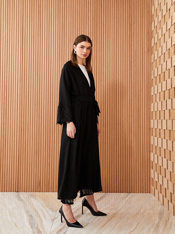 LCW Modest Şal Yaka Düz Uzun Kollu Oversize Kadın Kimono