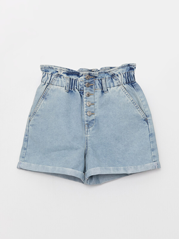 LCW Jeans شورت جينز بوسط عالي ومقاس مريح للسيدات