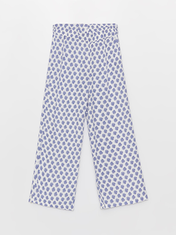 LCW Kids Elasticated Waist Printed Girls' Trousers