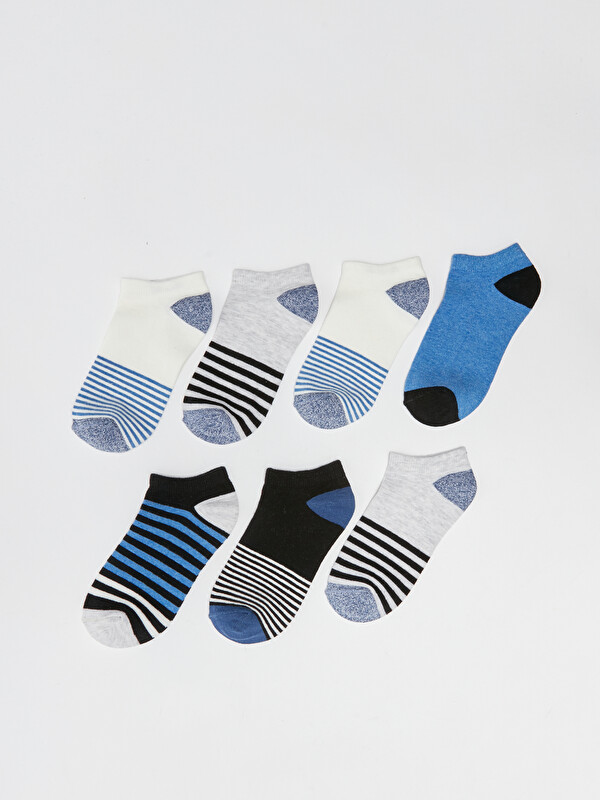 LCW Kids Striped Boys' Trainer Socks 7 Pack