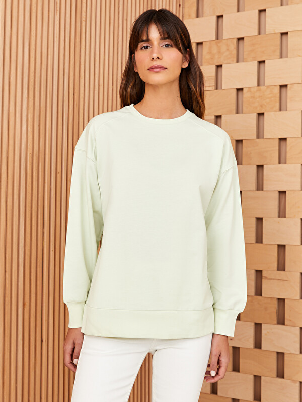 LCW Modest Sweat-shirt Oversize à Col Rond pour Femmes