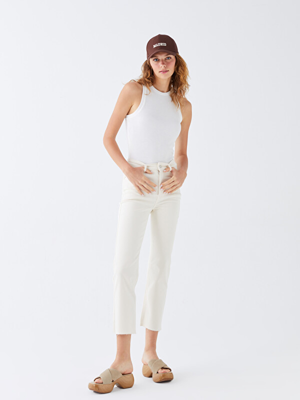 XSIDE Jean Taille Haute Coupe Droite pour Femmes