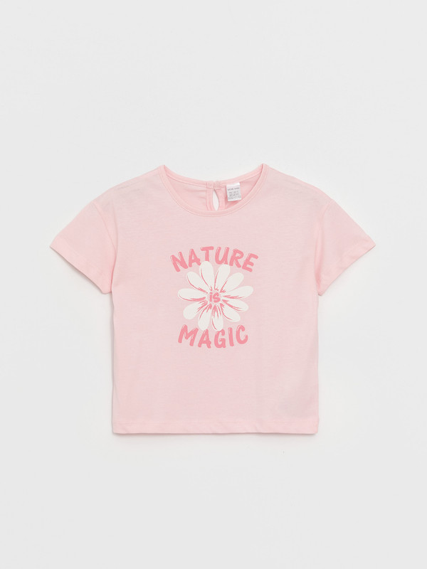 LCW baby Crew Neck Short Sleeve Printed Baby Girls' T-Shirt
