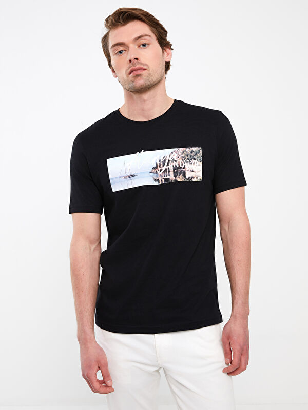 Back Open Mini T-shirt VALLAN 新品未使用 SOUTHBLUE Crew Neck Short Sleeve Alanya Printed Jersey Men's T