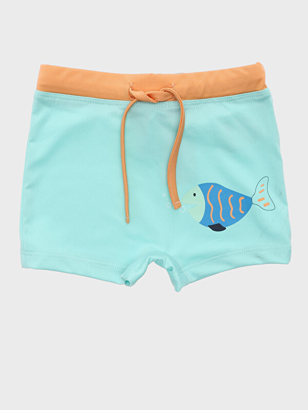 LCW baby Elastic Waist Printed Baby Boys' Swim Shorts