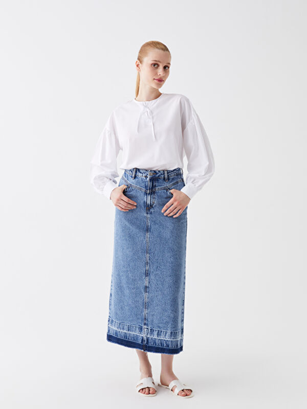 LCW Modest Standart Fit Kadın Jean Etek - S3JF06Z8-309 | LCW