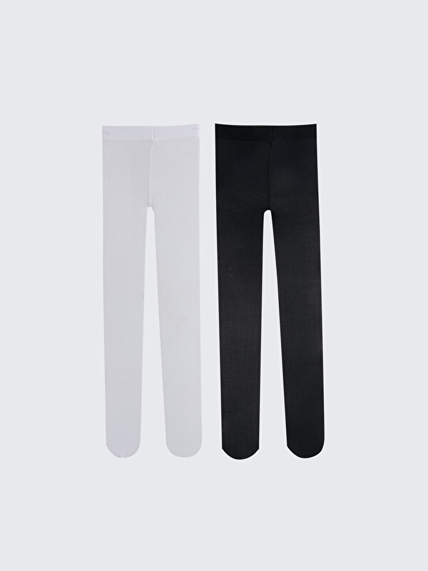 LCW baby Basic Kız Bebek Külotlu Çorap 2'li